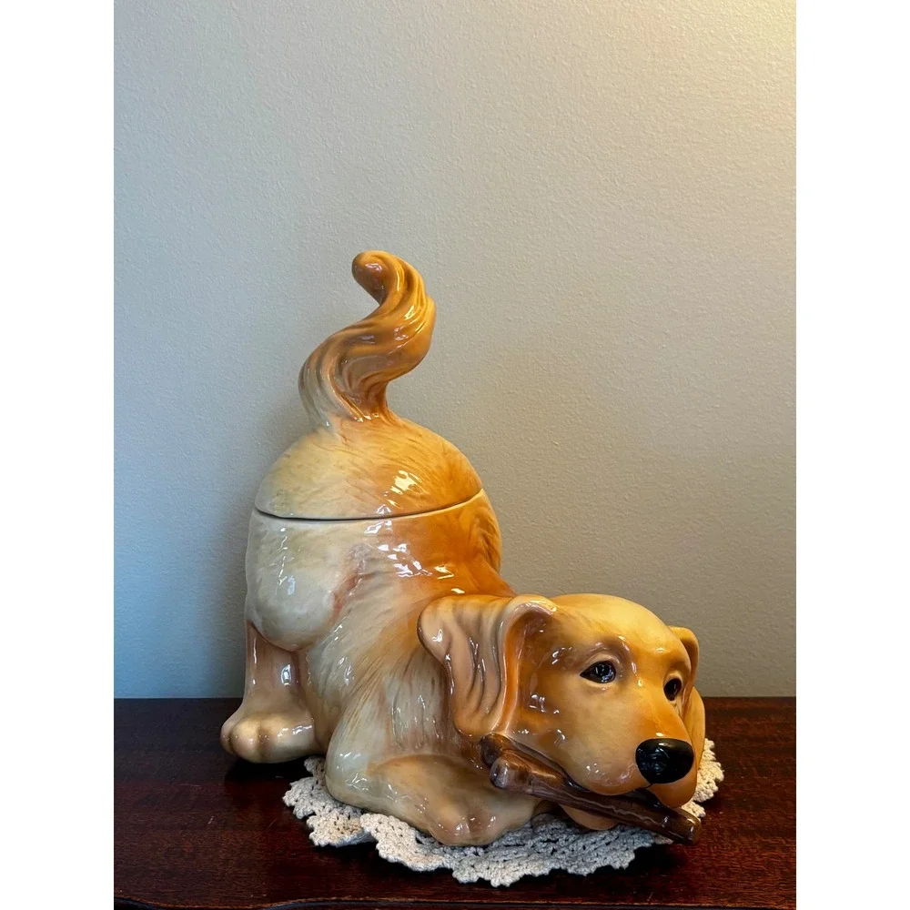 Vintage Big Sky Carvers Puppy Golden Retriever Cocker Spaniel Cookie Jar